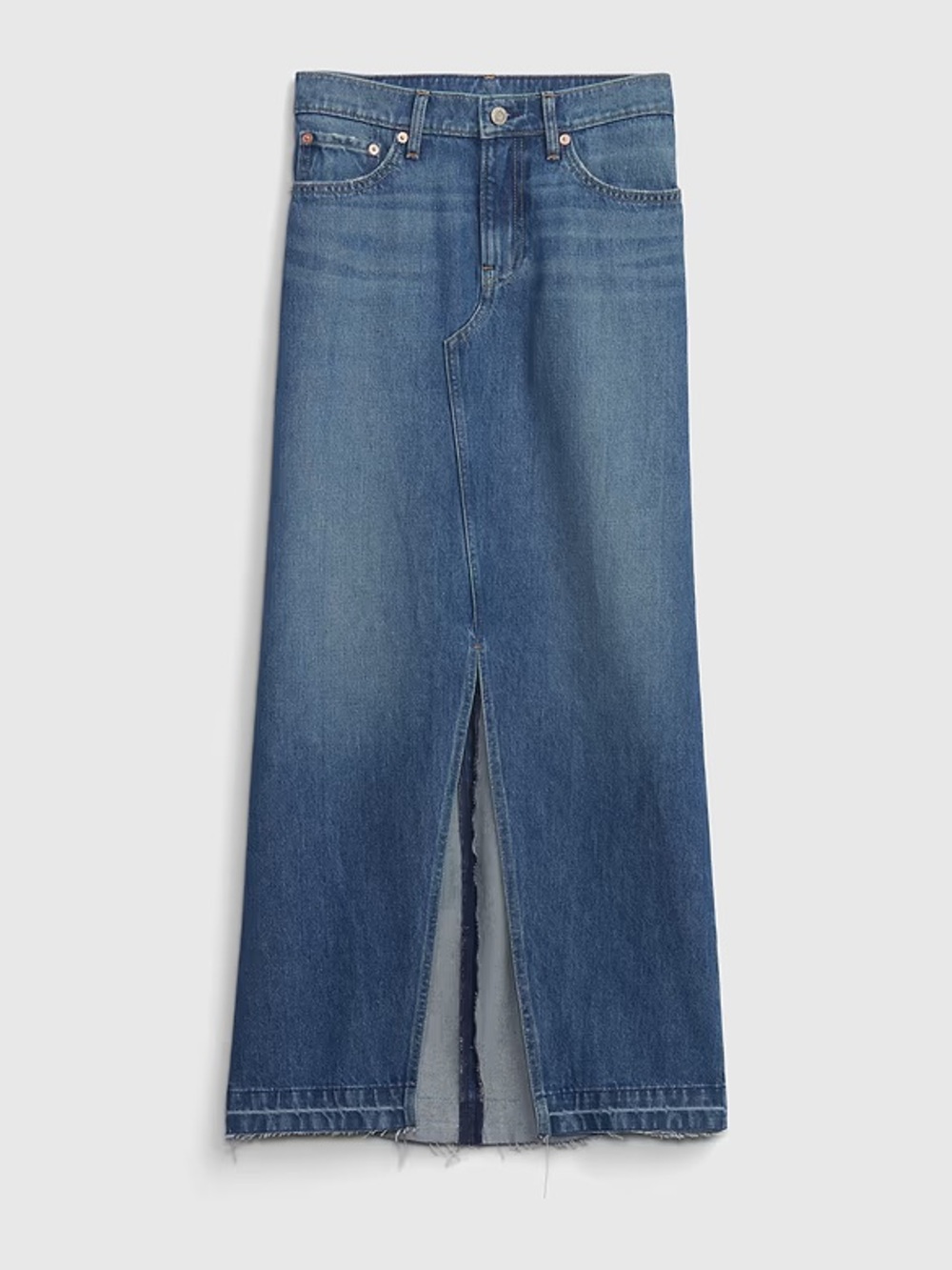 GAP Blue Denim Maxi Skirt Size 6 - Picture 2 of 10